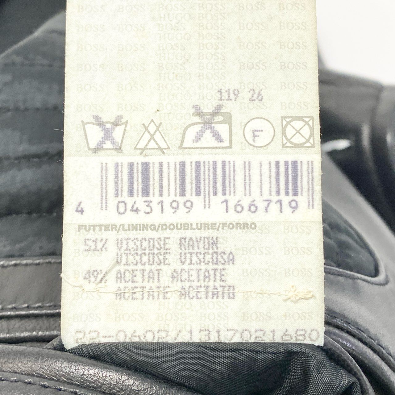 9a27 HUGO BOSS ヒューゴボス ラムレザーコート サイズL相当 ブラック シープスキン 羊革 Sheep Leather Coatt18r