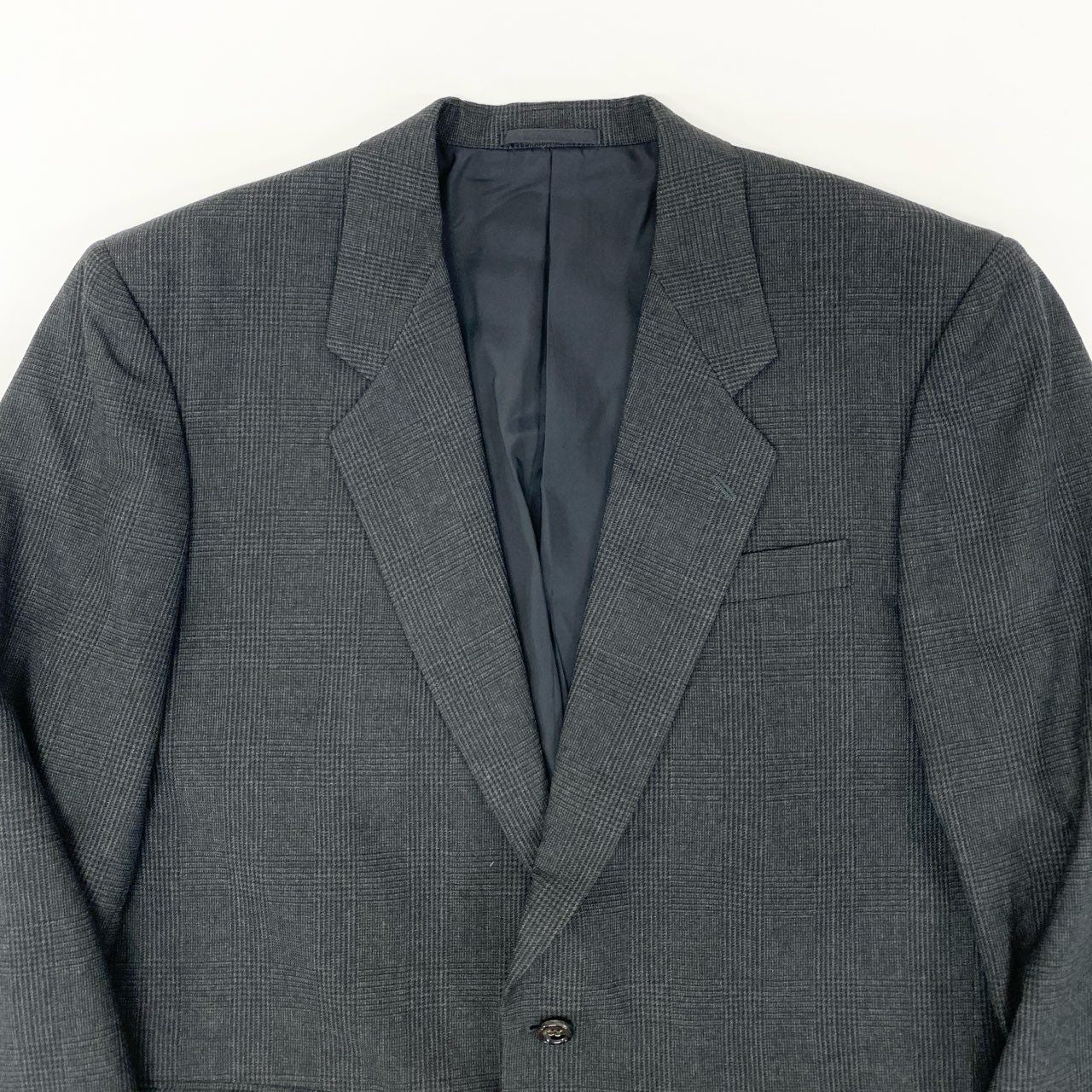 6k1 COMME des GARCONS HOMME コムデギャルソンオム 田中オム セットアップスーツ シングル 2B グレンチェック テーラードジャケット タックパンツ フォーマル AD1992  M グレー ウール100％o07t