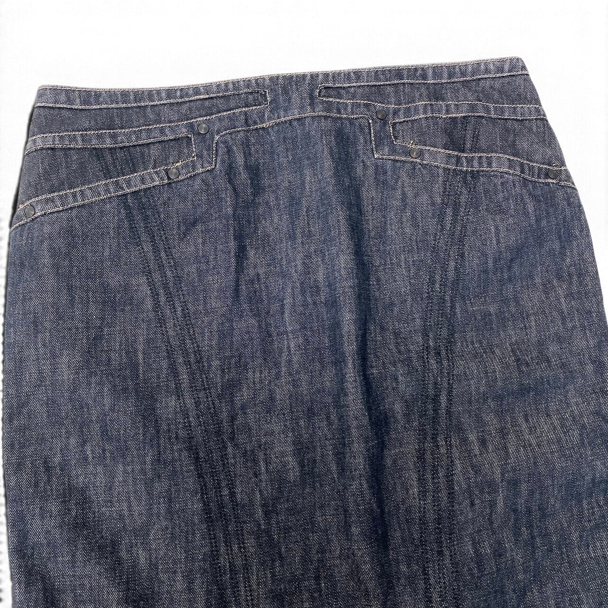 25i27 GUCCI グッチ 2002年 トムフォード期 デニムスカート 膝丈 イタリア製 42サイズ インディゴ コットン100％ レディース 女性用u02t