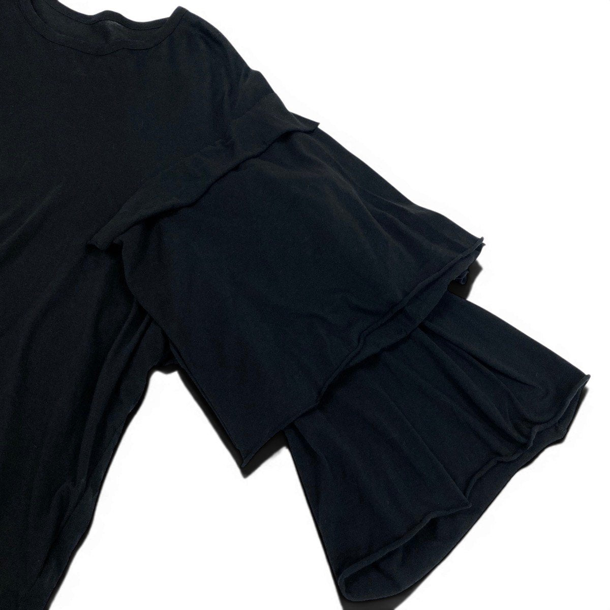 Af4 Yohji Yamamoto ヨウジヤマモト オーバーサイズ フリルカットソー Over Size Frill T-Shirt サイズ2 ブラック 山本耀司t18r
