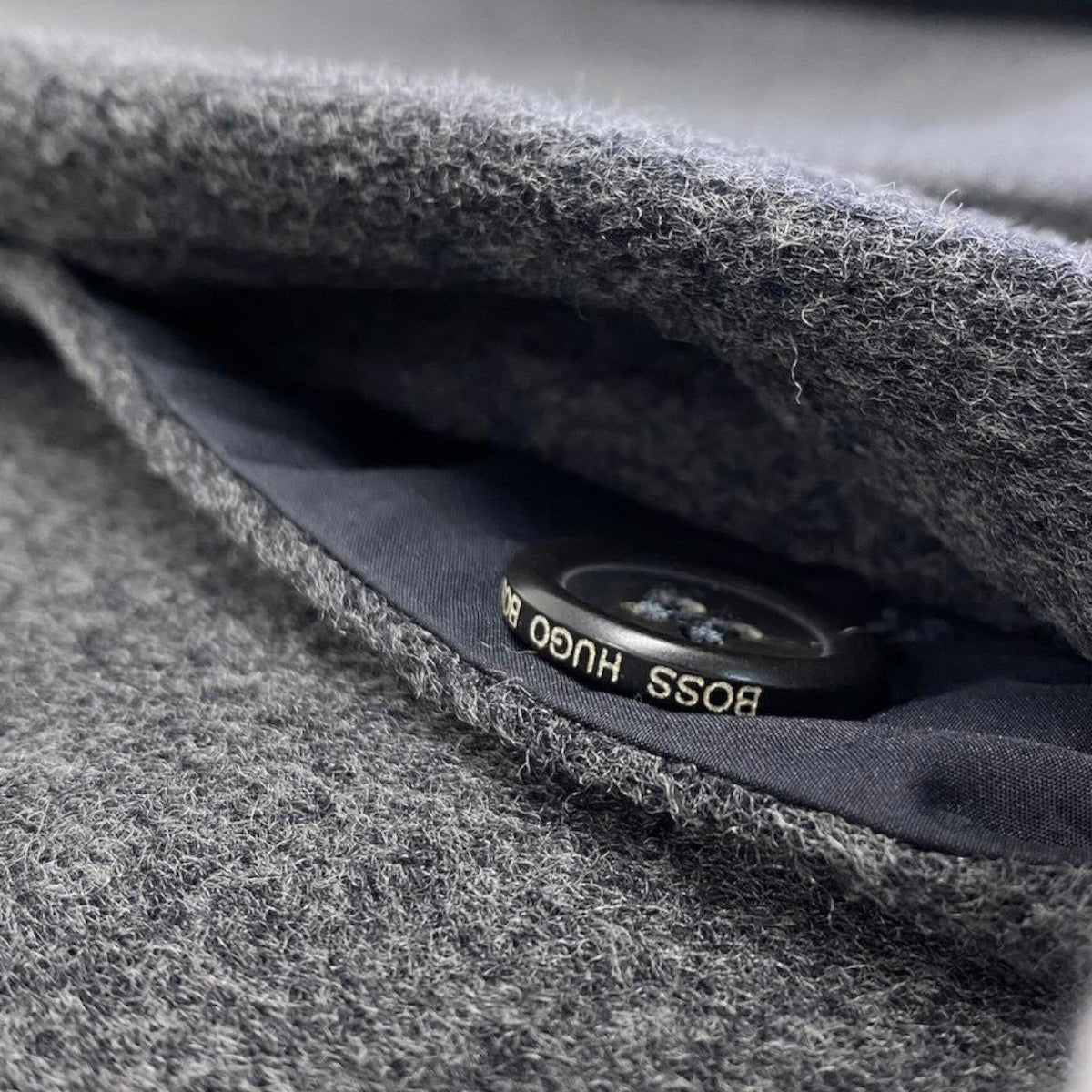 19i26 HUGO BOSS ヒューゴボス ウールジャケット ステンカラーコート カシミヤ混 グレー メンズ 男性用u02t