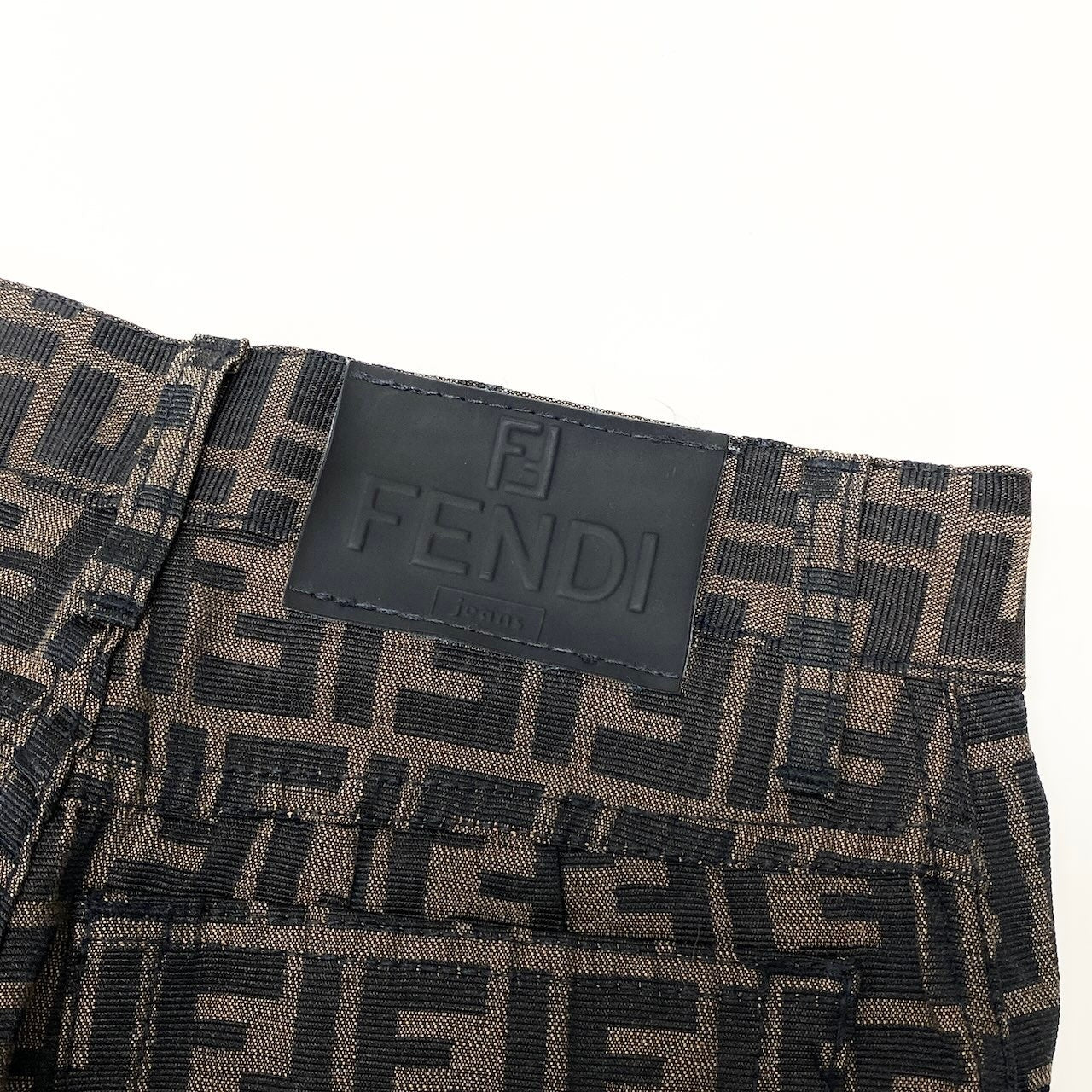 If6 FENDI フェンディ ズッカ柄 ロングパンツ FF柄 28インチ ブラウン レディース 女性用k02i