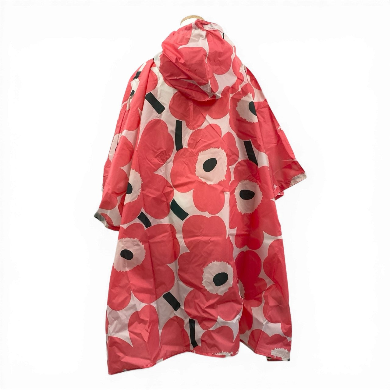 63d13 【未使用タグ付】 marimekko マリメッコ  Unikko Rain Poncho レインコート ポンチョ ウニッコ柄 花柄プリント ONE SIZE ピンク ホワイト レディース 女性用u02t