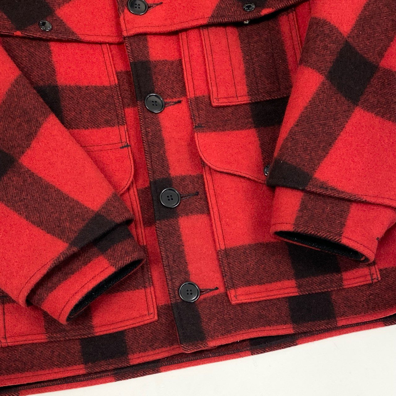 31i8 FILSON フィルソン ダブルマッキーノ クルーザージャケット チェック柄 フランネル USA製 STYLE 83 40 レッド ウール メンズu02t