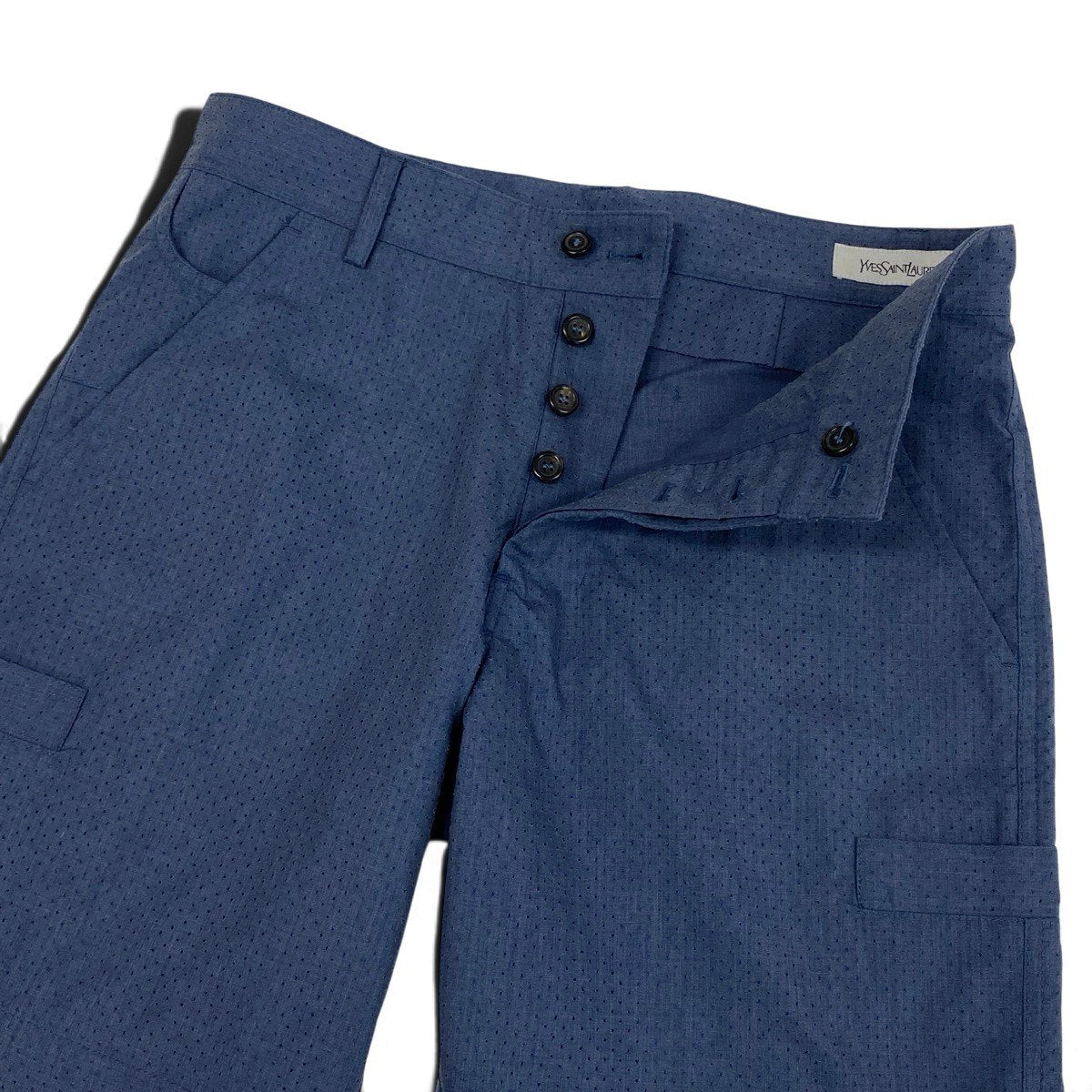 26j8 【美品】YVESSAINTLAURENT イヴサンローラン ハーフパンツ ボトムパンツ 2010年 カサンドラ 44サイズ インディゴ メンズ 男性用u02t