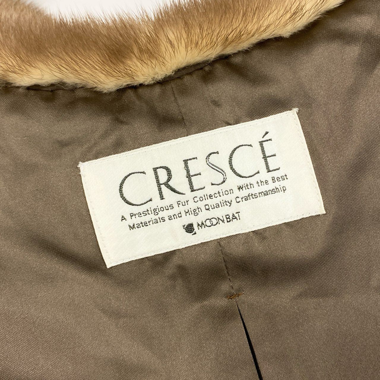 53k10《希少》 CRESCE ミンクファー フリルデザイン ケープ F 最高級本毛皮 金ボタン ポンチョ MINK FUR コートt18r