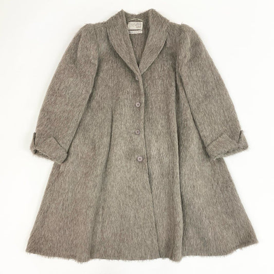 33l24 ALTUNA AGNONA アニオナ アルパカ ウール チェスターコート サイズ44 グレージュ イタリア製 アウター 女性服t18r