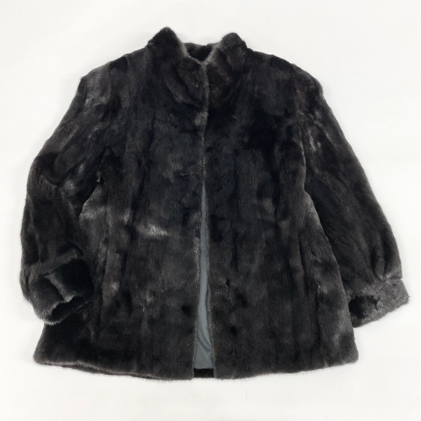 37i19 AMERICAN FUR AWARDS アメリカンファーアワード 星4 ダークミンク ミンクコート セミロングコート 毛皮コート L ブラック系 ミンクファー レディース アメリカンウルトラu02t
