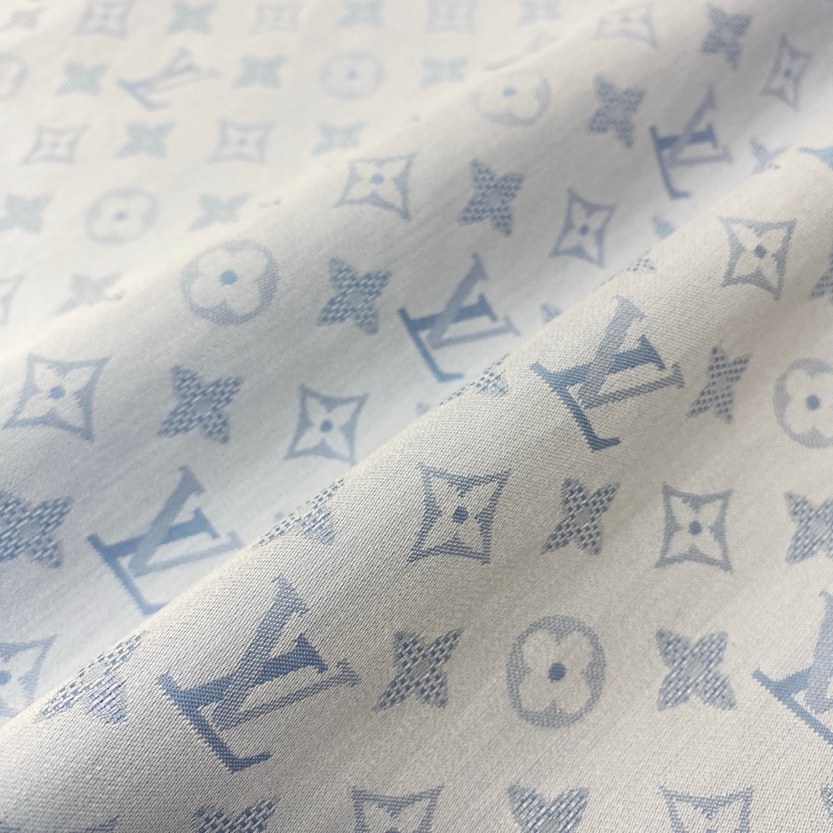Mf18《未使用品》 LOUIS VUITTON ルイヴィトン 25SS モノグラム 半袖シャツ Monogram Short Sleeved Shirt サイズ42 ブルー タグ付t18r