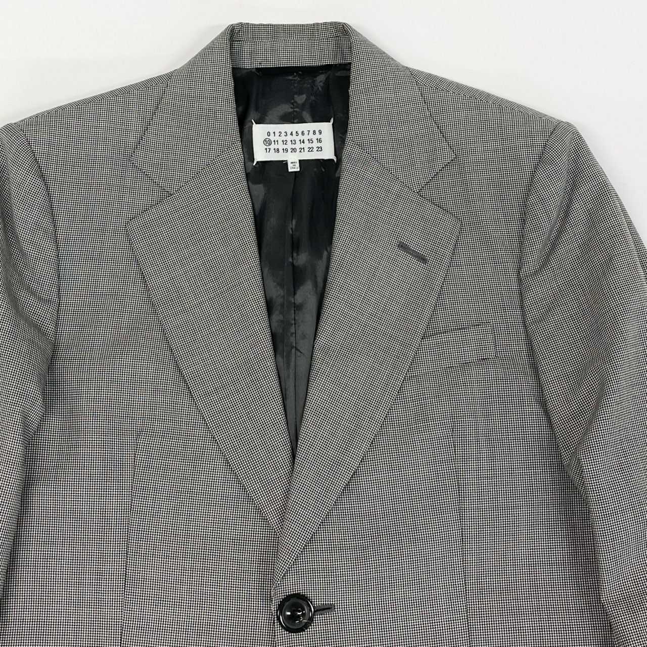 74i8 Maison Margiela メゾンマルジェラ 21SS 2B テーラードジャケット ブレザー 千鳥格子柄 イタリア製 S50BN0469 48 M-Lサイズ相当 グレー ウール メンズo07t