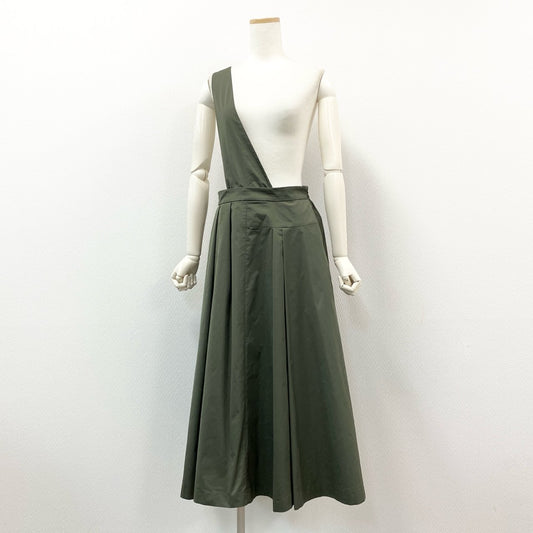 37e2 ADORE アドーア メモリータフタワンピース 変形 ドレス アシンメトリー 531-4140217 38 M カーキ
