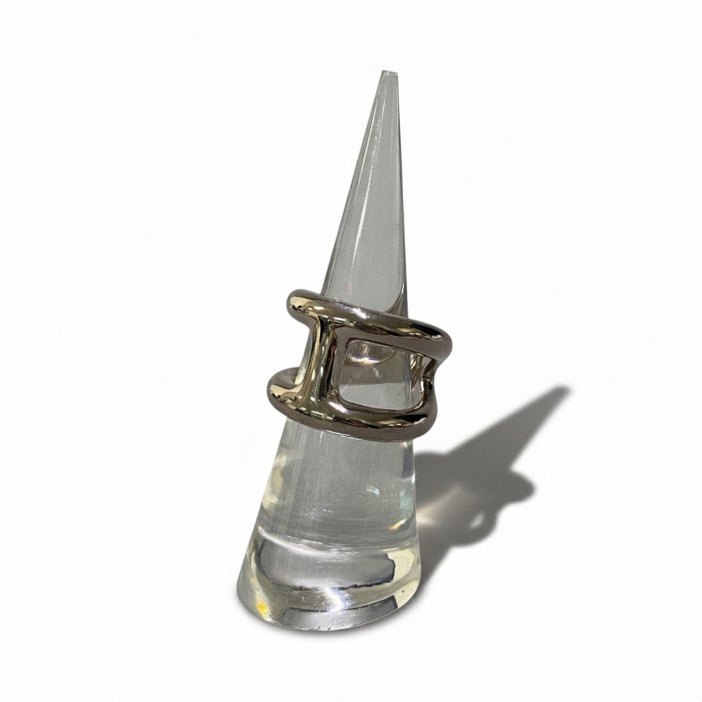 b16 HERMES エルメス オスモズGM Hロゴ リング アクセサリー 52 シルバー Silver925 ユニセックス 12号程度ta1