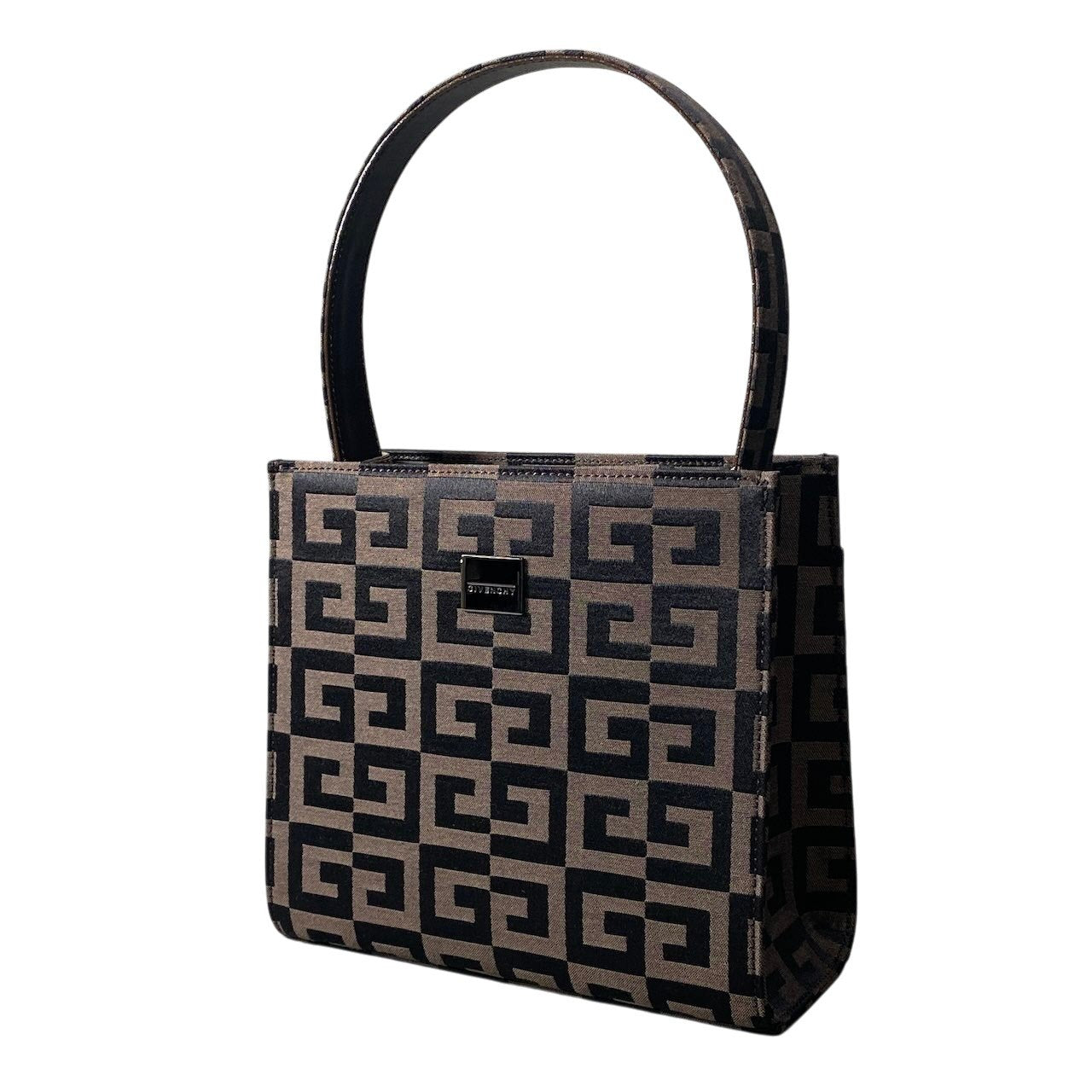《極美品》 GIVENCHY ジバンシー 4G ワンハンドル ハンドバッグ 4G 4G Top Handle Bag ブラウン ブラック カバンt18r