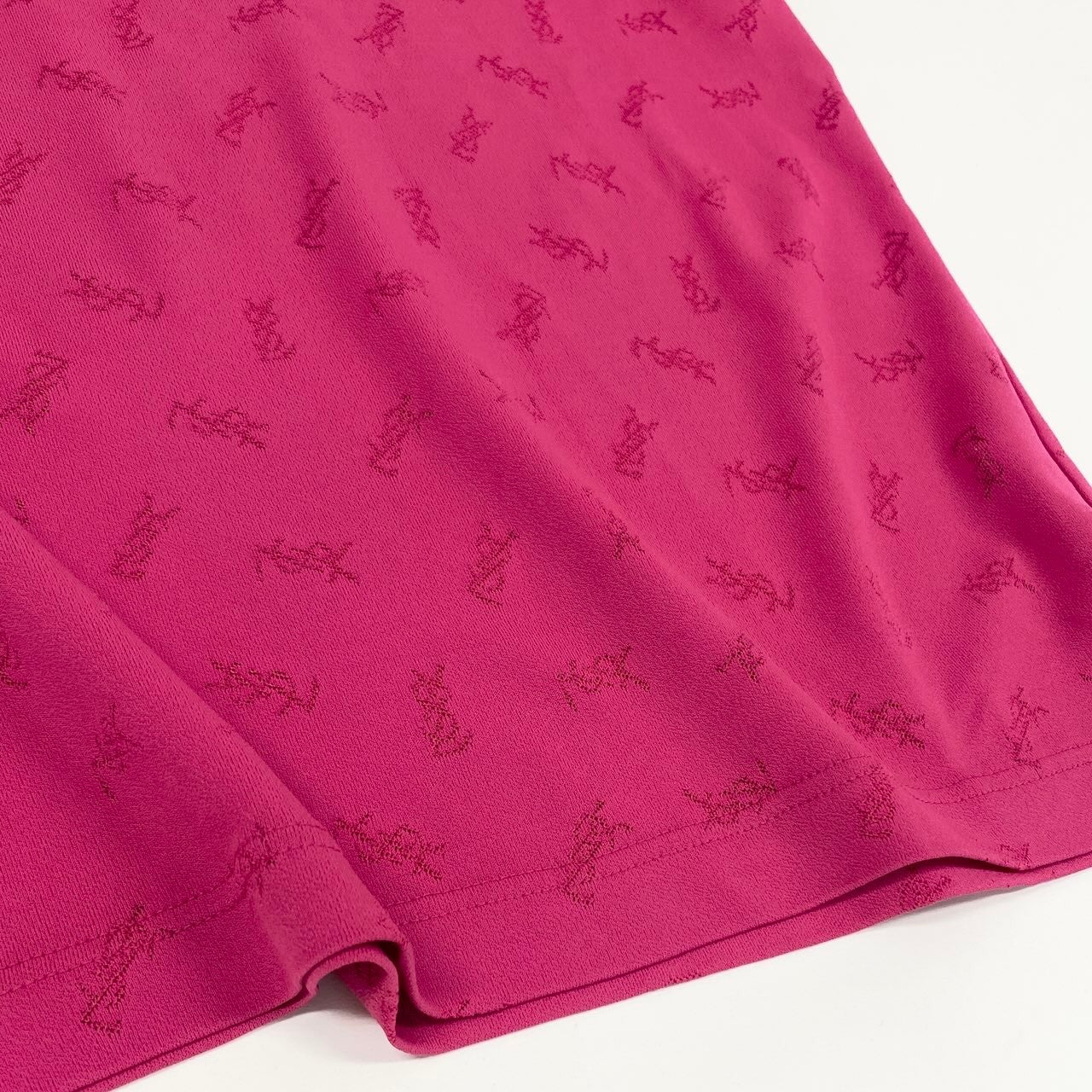 Ed23 【未使用保管品】  YVES SAINTLAURENT イヴサンローラン YSLロゴ 半袖Tシャツ カットソー トップス SN50-353 サイズLL ピンク レディース 女性用k02i