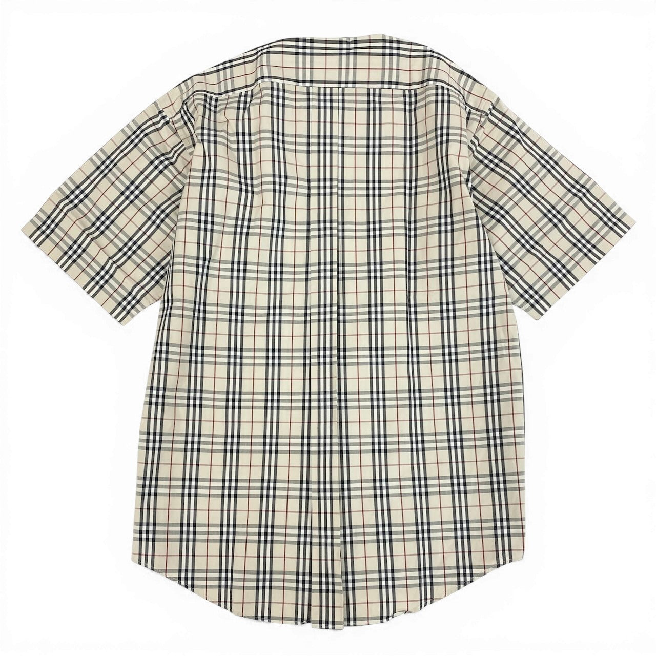 Ic27 BURBERRY バーバリー ノバチェックシャツ 半袖シャツ コットンシャツ トップス LLサイズ ベージュ コットン100％ メンズ 男性用u02t