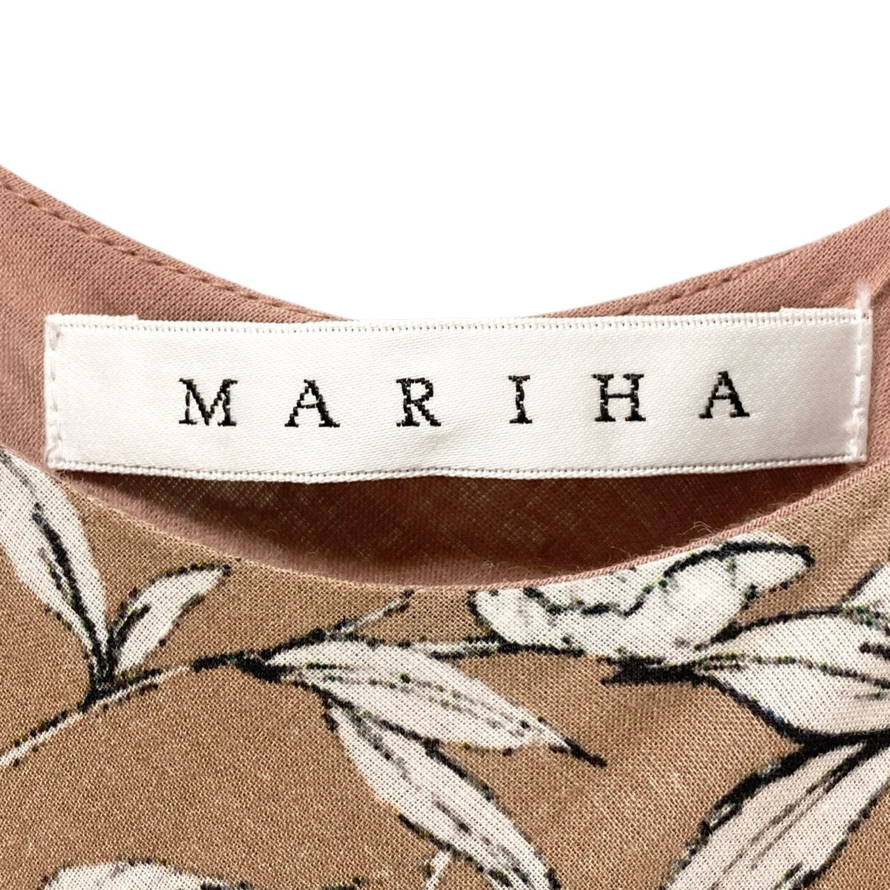 45c6 MARIHA マリハ 草原の虹 ティアードワンピース ノースリーブワンピース フレア 38 ピンク コットン レディースu02t