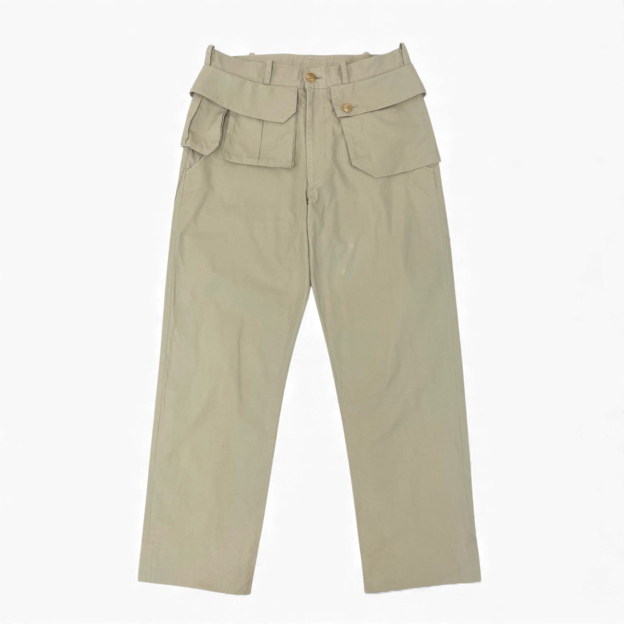 11k28 yohji yamamoto pour homme ヨウジヤマモト プールオム マルチポケット 変形デザイン チノパン ボトムス 2 ベージュ コットン メンズu02t