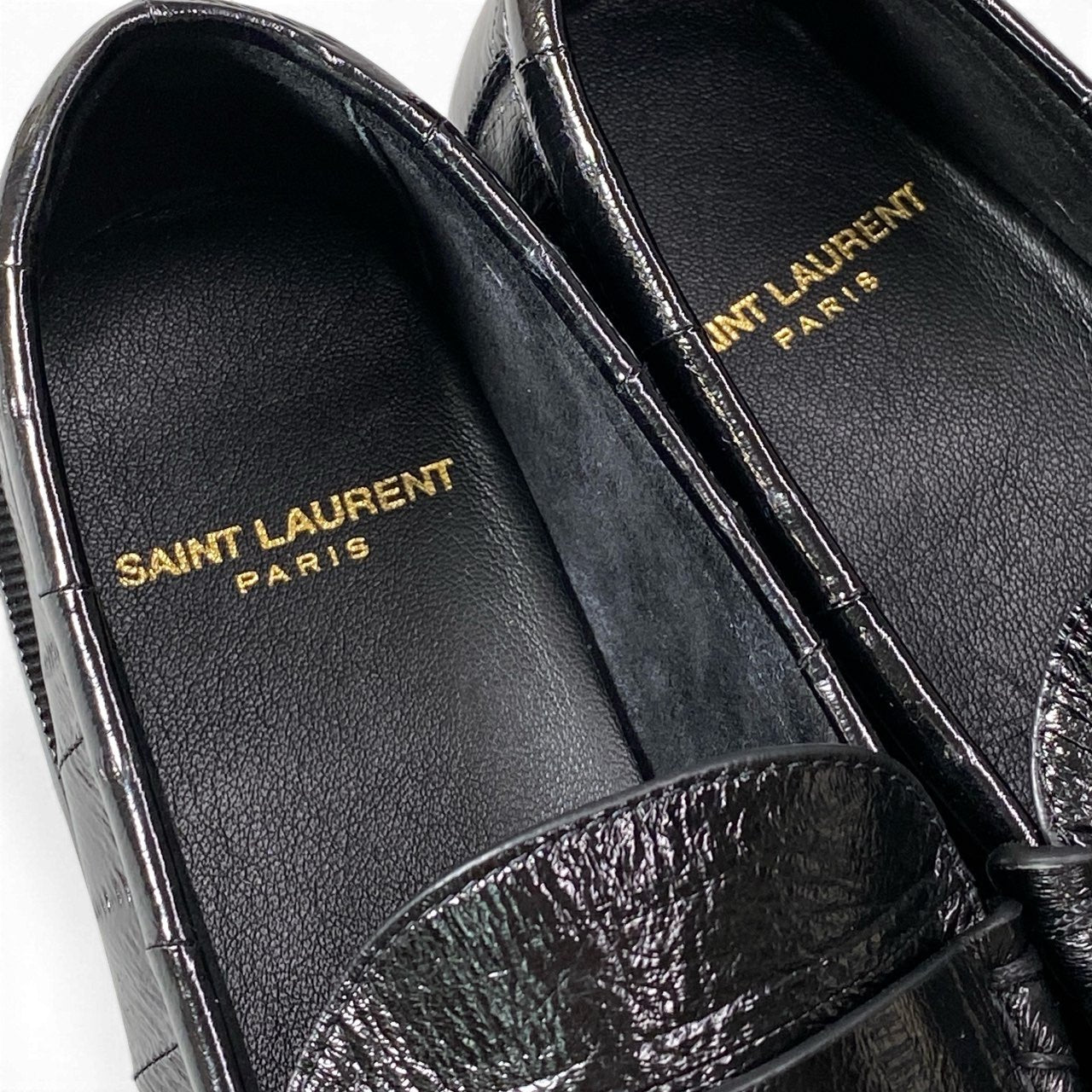 【未使用品】SAINT LAURENT サンローラン パリ LOU Loafers ル ローファー サイズ36 ブラック イールスキン レディース 革靴k02i