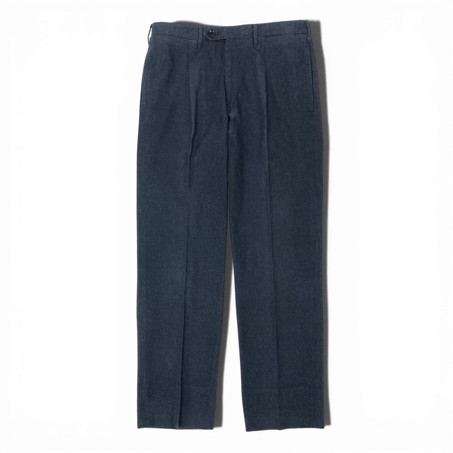 86l20 Rota ロータ スラックスパンツ テーパードパンツ ボトムス 46 ネイビー グレンチェック コットン メンズ 紳士服u02t