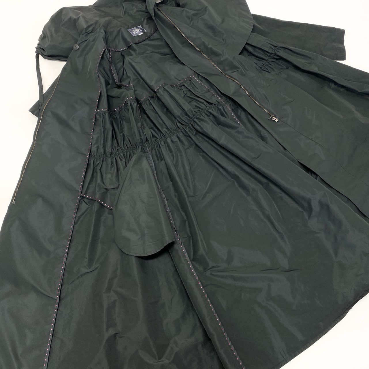 28k29 TOKUKO 1er VOL トクコプルミエヴォル フルジップ ロングコート ロングスリーブ 袖取り外し可○ 2way ハイネック レディース 女性用 9 ブラック ポリエステル100％u02t