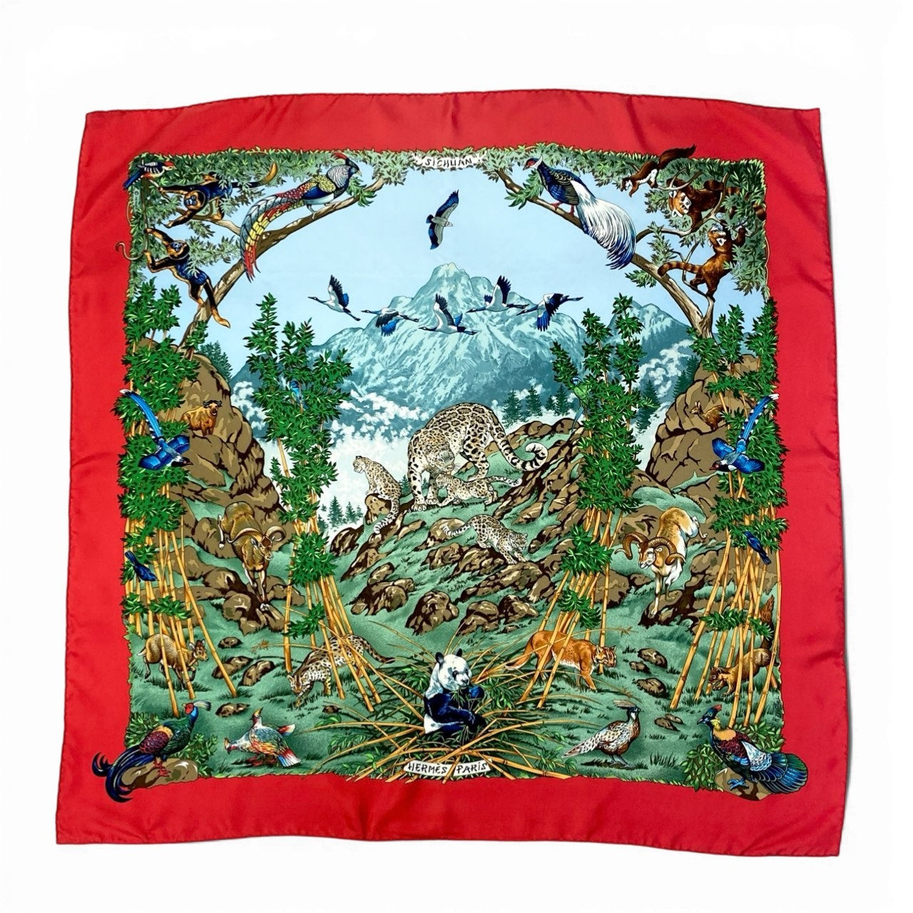 b20 HERMES エルメス Carre 90 Sichuan Scarf 四川省 カレ90 スカーフ Animal Printt18r
