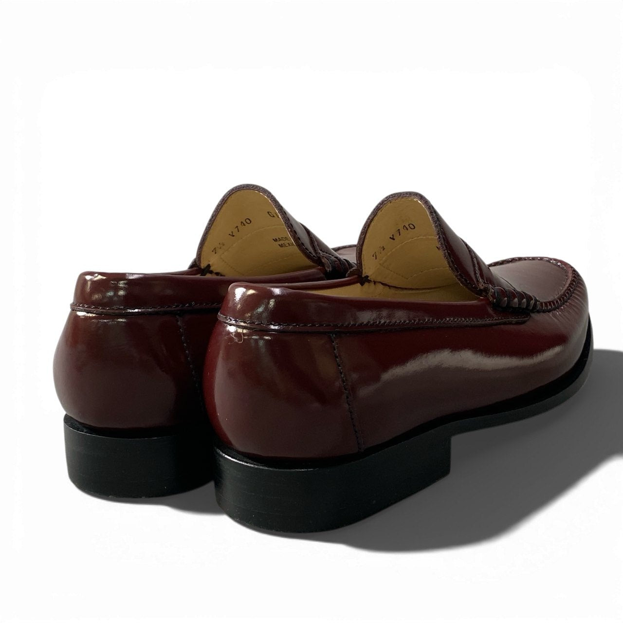 2a23 【美品】 REGAL リーガル コインローファー レザーシューズ  革靴 メンズ 紳士靴 Y740 7 1/2 WINE  バーガンディーu02t