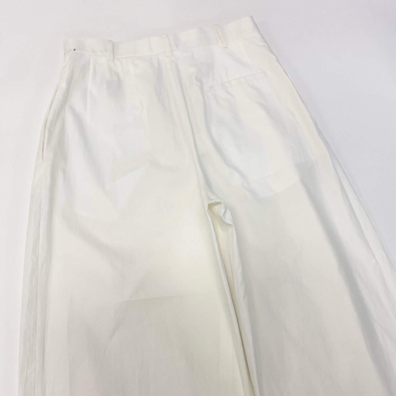 58c5 THE ROW ザロウ ワイドスラックスパンツ コットンパンツ ボトム 2サイズ ホワイト コットン100％ レディース 女性用u02t