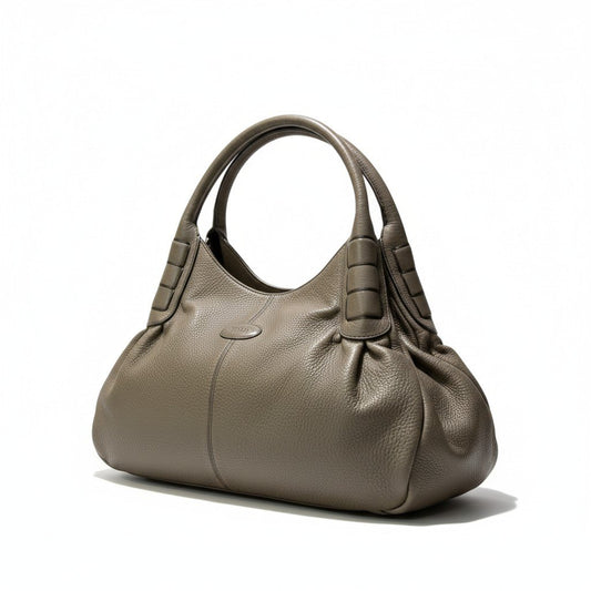 Aj2 TOD’S トッズ レザーショルダーバッグ Leather Shoulder Bag グレー ハンドバッグ 鞄t18r