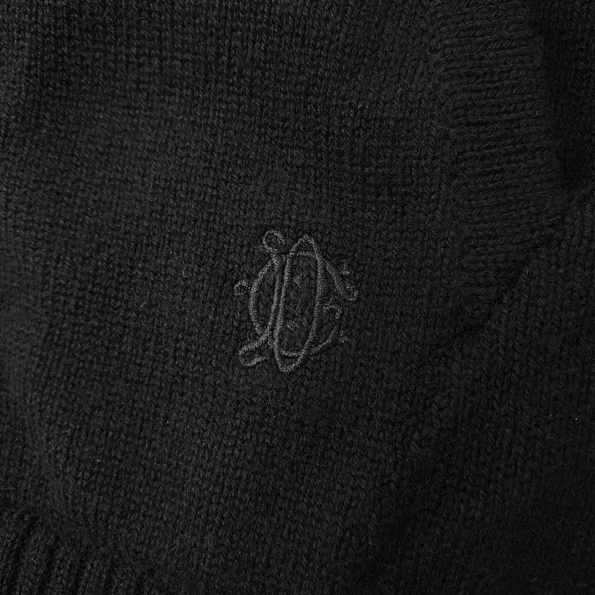 43j16 【未使用】 DIOR ディオールオム カシミヤ ニットパーカー ダブルジップ ロゴ刺繍 013M200AT956 サイズXS ブラック カシミヤ100％ メンズu02t