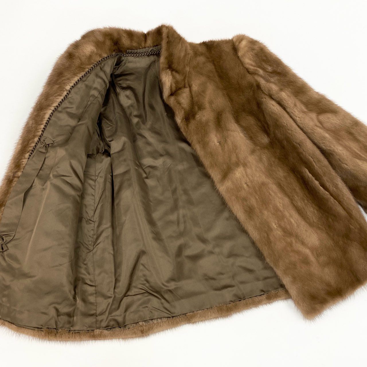 87j23 最高級毛皮 パステルミンク ミンクコート 毛皮コート  サイズ13 ライトブラウン ミンクファー リアルファー レディースu02t