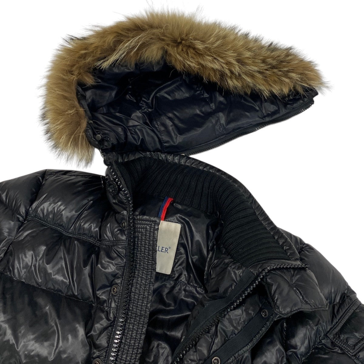 65j5 MONCLER モンクレール HUBERT ファーフード ダウンジャケット サイズ0 ブラック メンズk02i