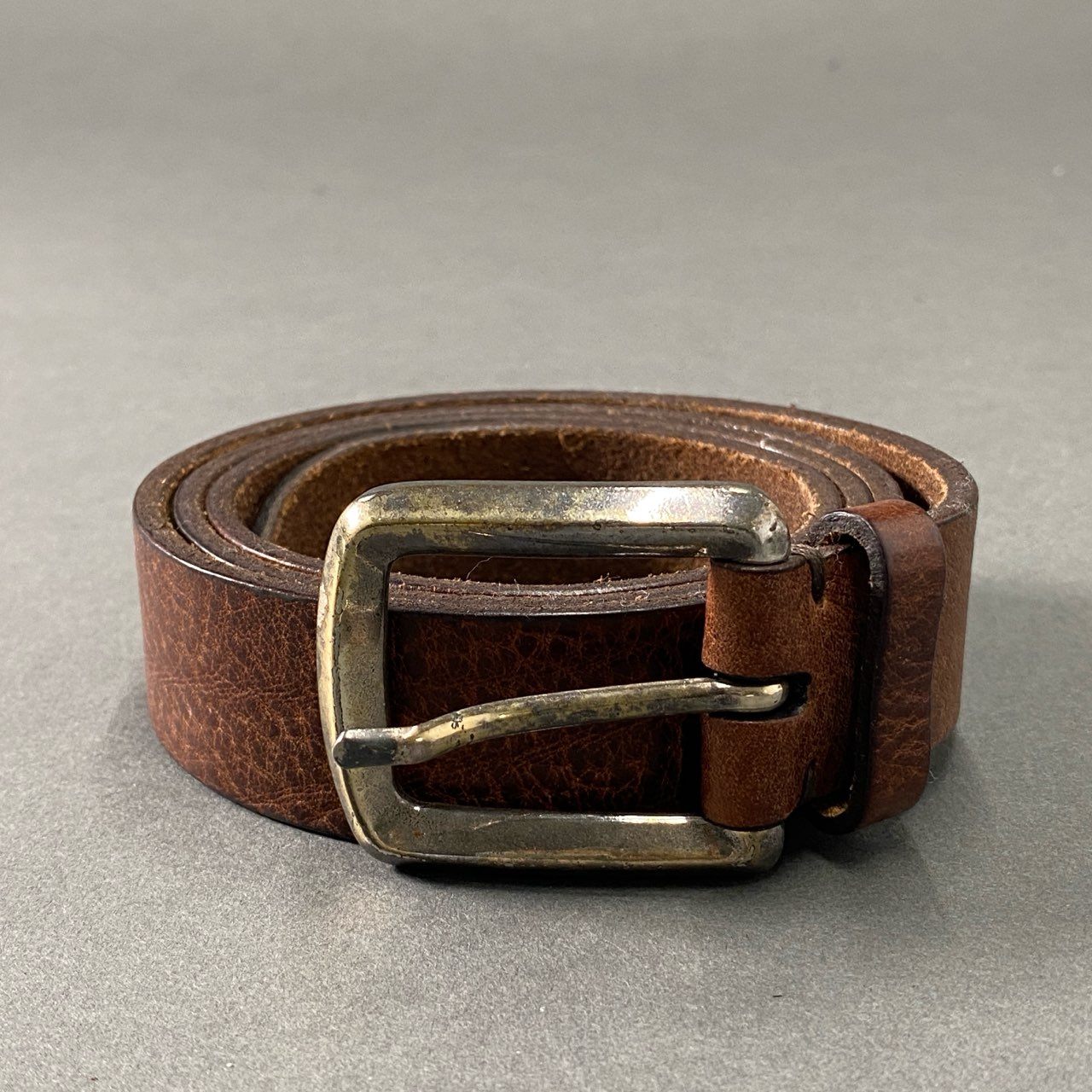 h3-3 BRUNELLO CUCINELLI ブルネロクチネリ レザーベルト 90 ブラウン Leather Belt イタリア製 小物