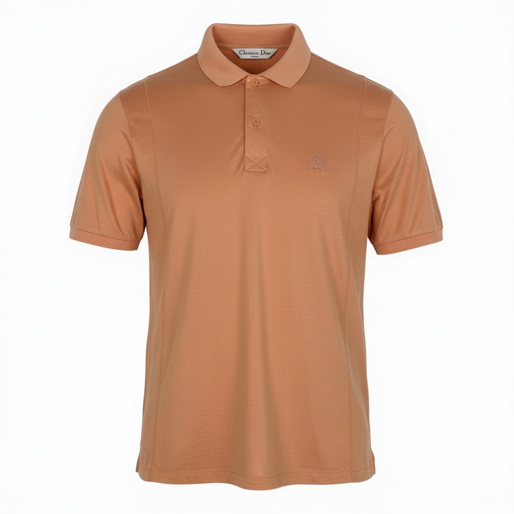 Ec27 Christian Dior クリスチャンディオール 半袖ポロシャツ ブランドロゴ刺繍 コットンシャツ トップスカットソー Mサイズ オレンジベージュ コットン100％ レディース 女性用u02t