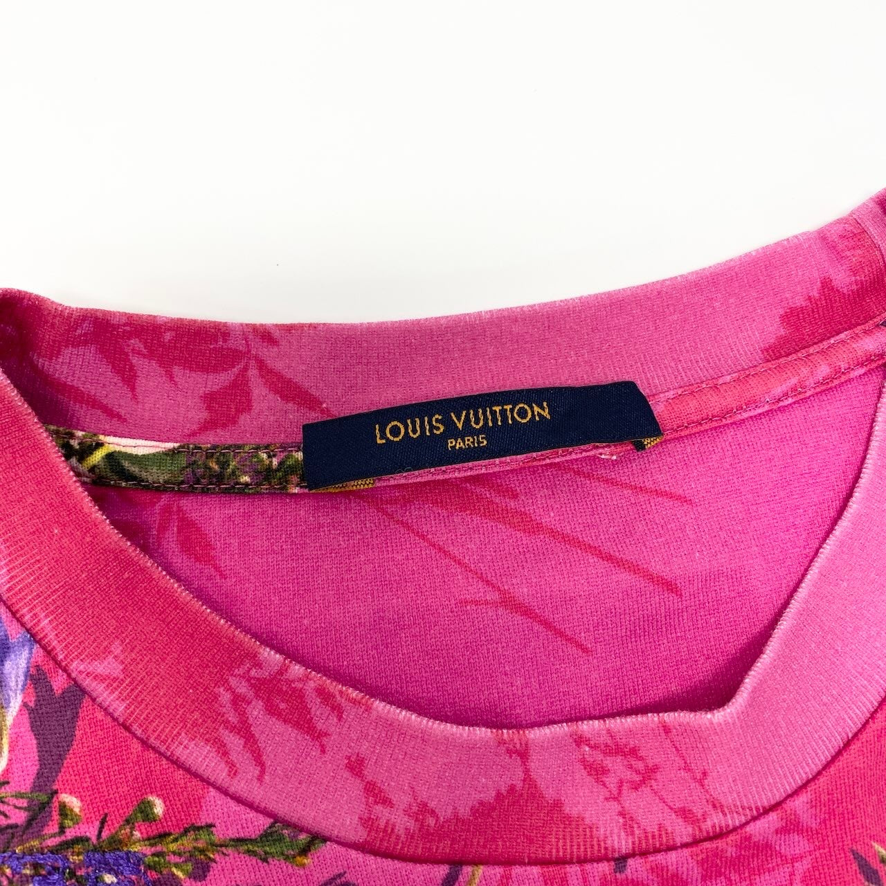 Id15 LOUIS VUITTON ルイヴィトン フラワーエンブロイダリー Tシャツ Flour Embroidery T-Shirt サイズM ピンクt18r
