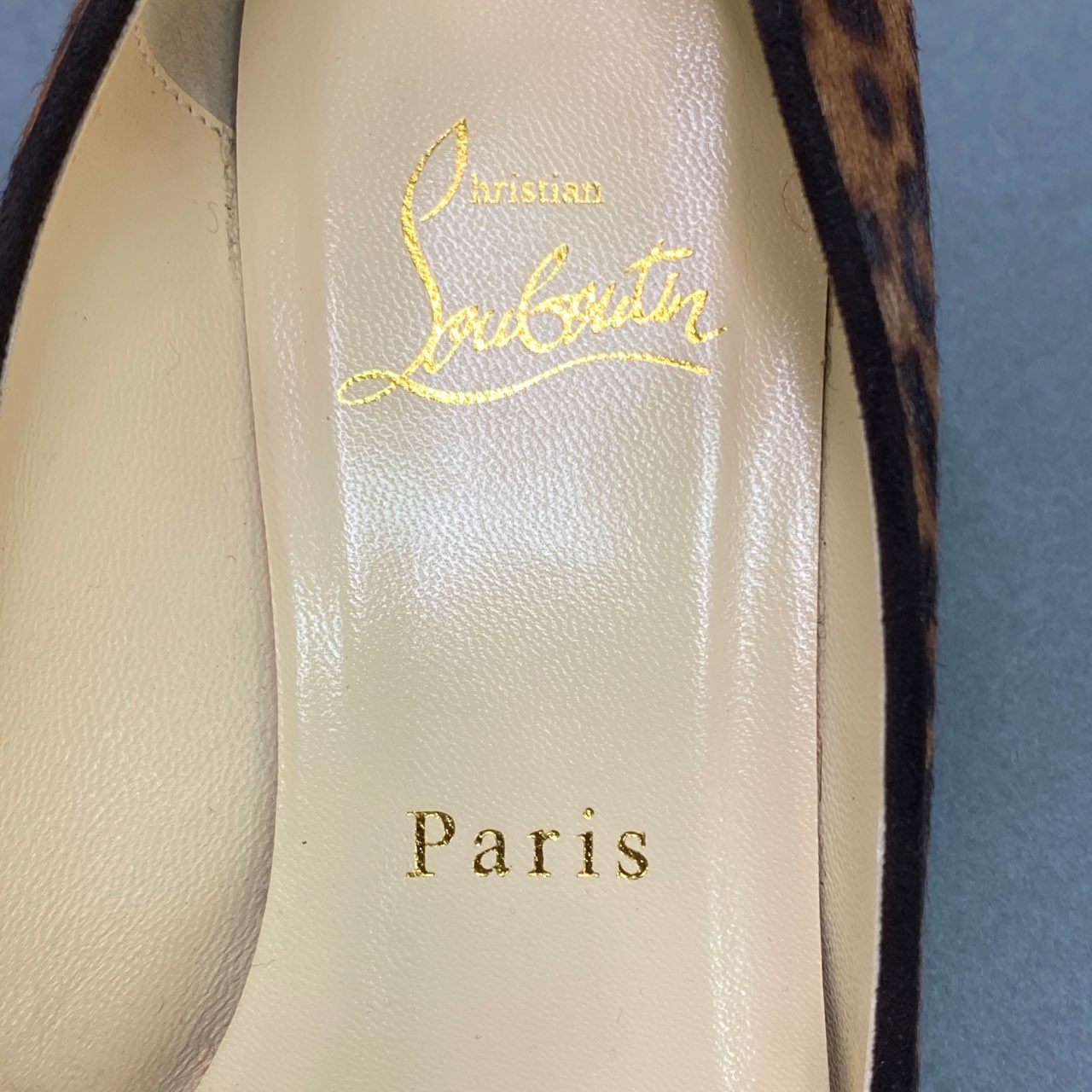 3a9 《美品》 Christian Louboutin クリスチャンルブタン PIGALLE 45 PONY LEOPARD レオパードパンプス 37 ブラウン ピガール ハラコ シューズ イタリア製