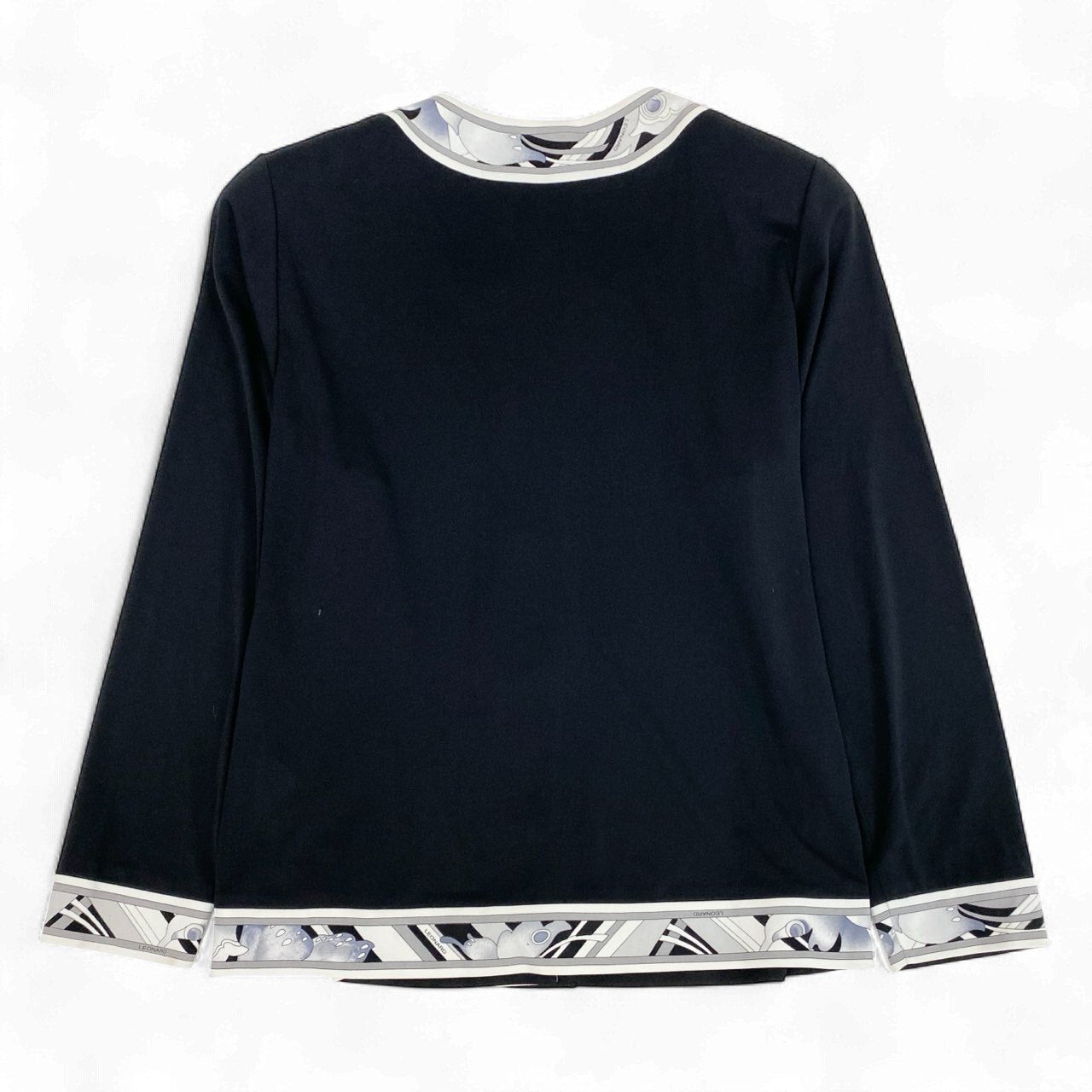 2k19 LEONARD レオナール カーディガン カンカン素材 羽織り トップス ストレッチ 0199560 Mサイズ ブラック レディースu02t