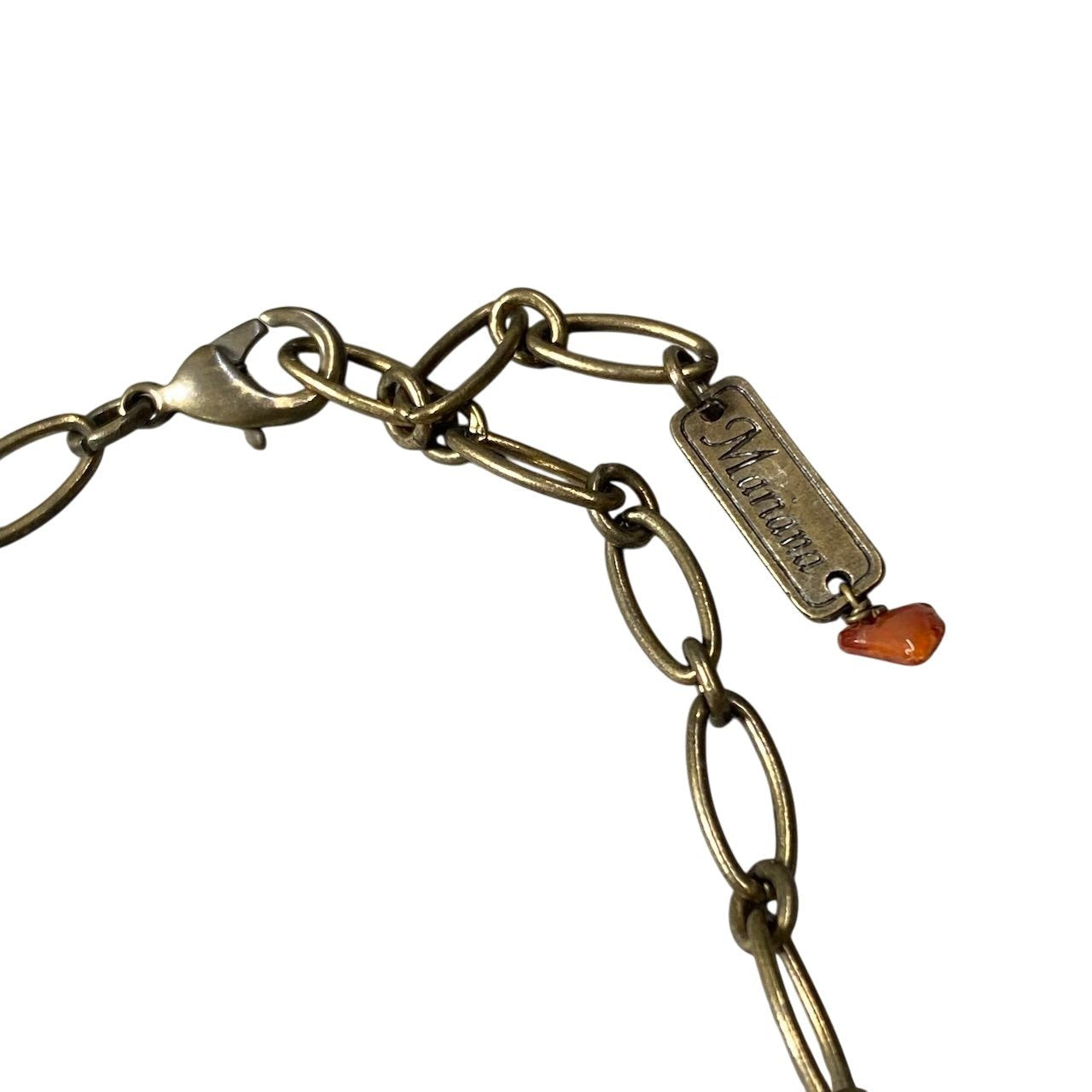 h11 17 《美品》 Mariana マリアナ 天然石 × クリスタル ビジュー オレンジ アクセサリー ジュエリー アンティークt18r