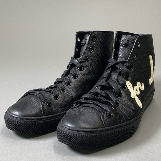 3i30 《美品》 GUCCI グッチ Blind for LOVE シュリーライン タイガーヘッド ハイカットスニーカー シューズ 449992 5サイズ ブラック カーフレザー メンズt18r