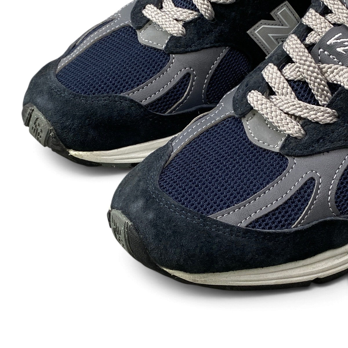 3j14 New Balance ニューバランス Made in UK 991v2 ローカットスニーカー U991NV2 サイズ7 ネイビー メンズ 紳士靴o07t