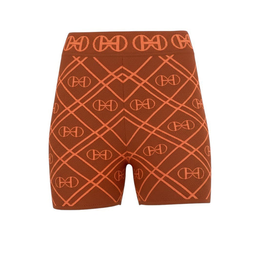 Ij9 【未使用タグ付】 HERMES エルメス H Rond bike shorts ニットショーツ 2E2404DG サイズ34 オレンジ レディースu02t