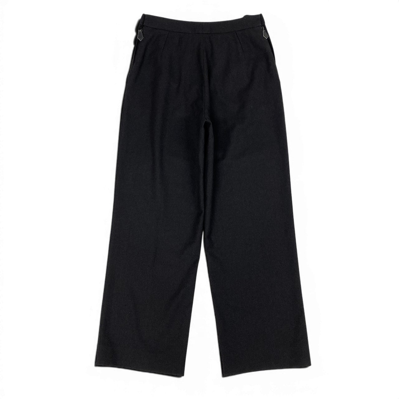 25e14 HERMES エルメス マルジェラ期 サイドジップ ワイドスラックスパンツ サイズ36 ダークブラウン レディース Hemes by Margielak02i