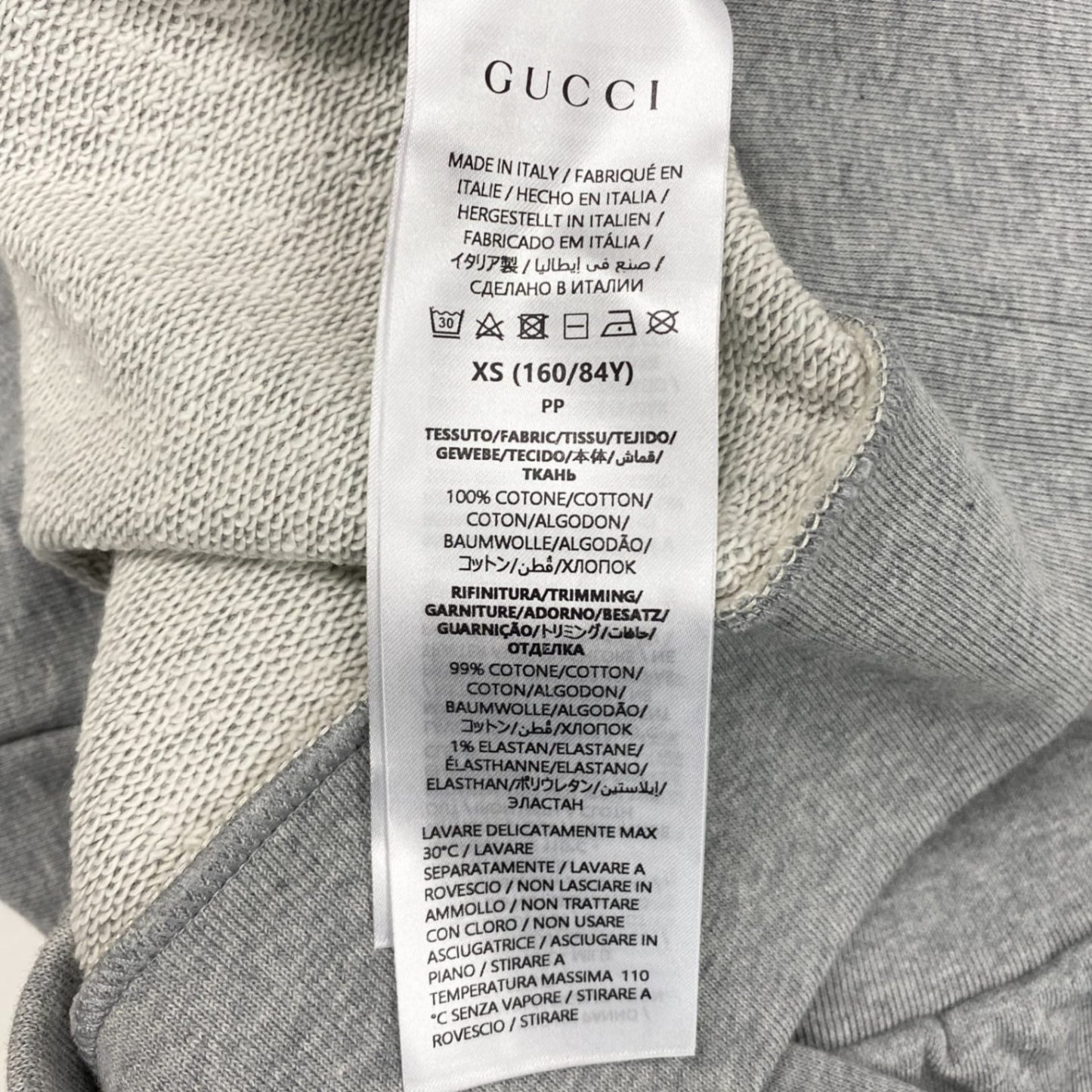 Ib23 《極美品》 GUCCI グッチ 2024 スウェットシャツ トレーナー コットンジャージー XS グレー コットン レディースta2