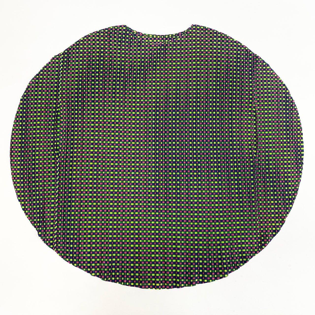 36a7 【美品】 PLEATS PLEASE プリーツプリーズ イッセイミヤケ 変形トップス ポンチョ ジオメトリックプリント チェック柄 PP03-FK363 マルチカラー レディース 女性用k02i