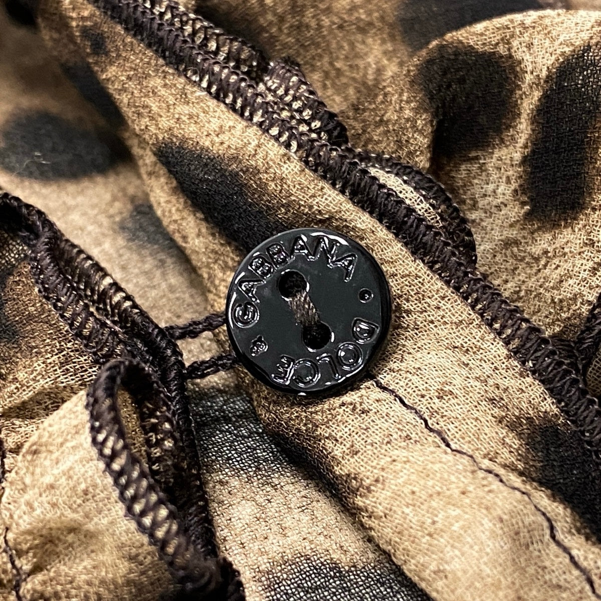 Ef25 DOLCE&GABBANA チュニックブラウス ポンチョ フリル ヒョウ柄 イタリア製 ベージュ ブラウン レディース 女性用u02t