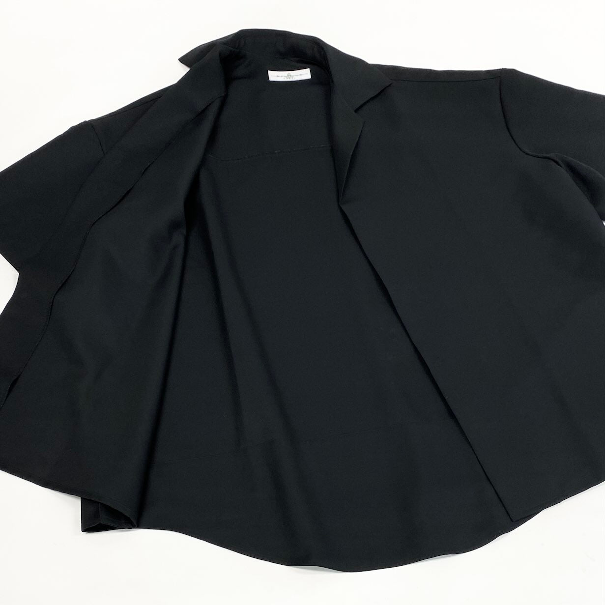 16c11 【美品】BALAUNG Tokyo バルムング トーキョー オーバーサイズ セミオープンカラーシャツ 半袖シャツ トップス 22SS09 XLサイズ ブラック ポリエステル100％ メンズ 男性用o07t