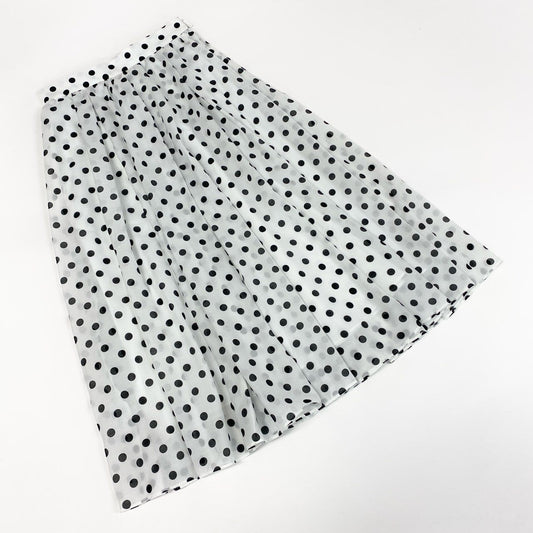 33g23 《美品》 Rene ルネ ドット柄 フレアスカート 36 ホワイト ブラック Dot Skirt ボトムス 日本製 女性服