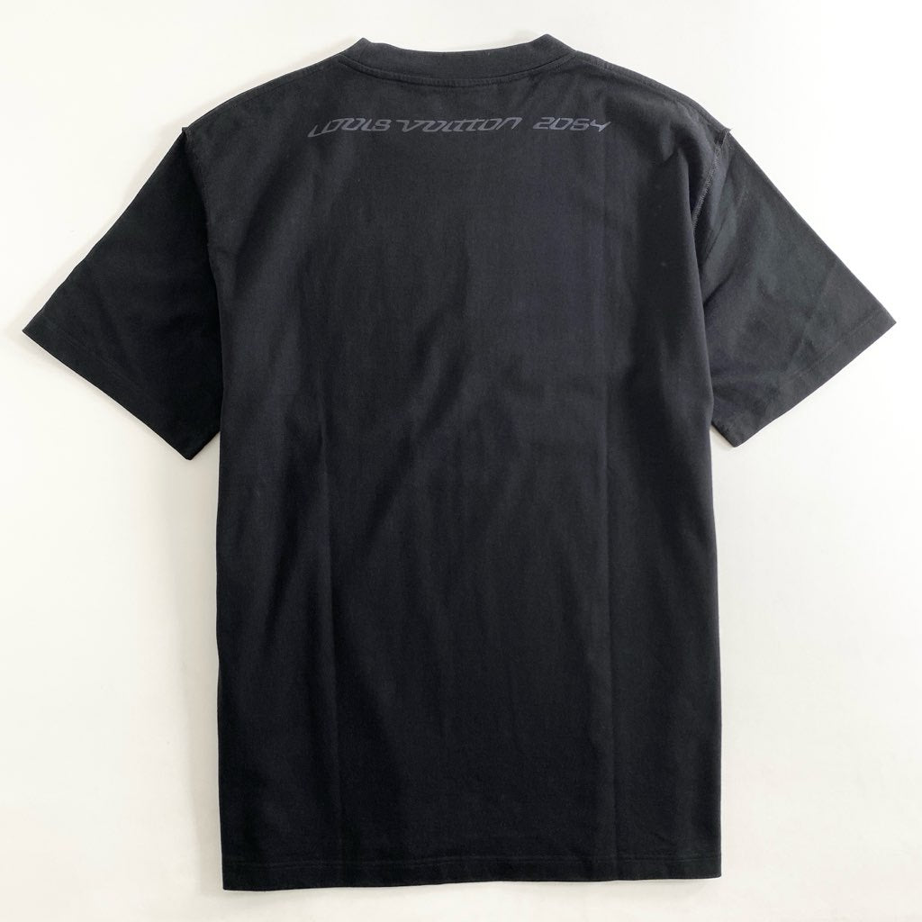 56g2 【美品】 LOUIS VUITTON ルイヴィトン 22SS テルモヒートリアクティブプリントTシャツ クルーネック プリント HMY13W XLサイズ ブラック コットン イタリア製