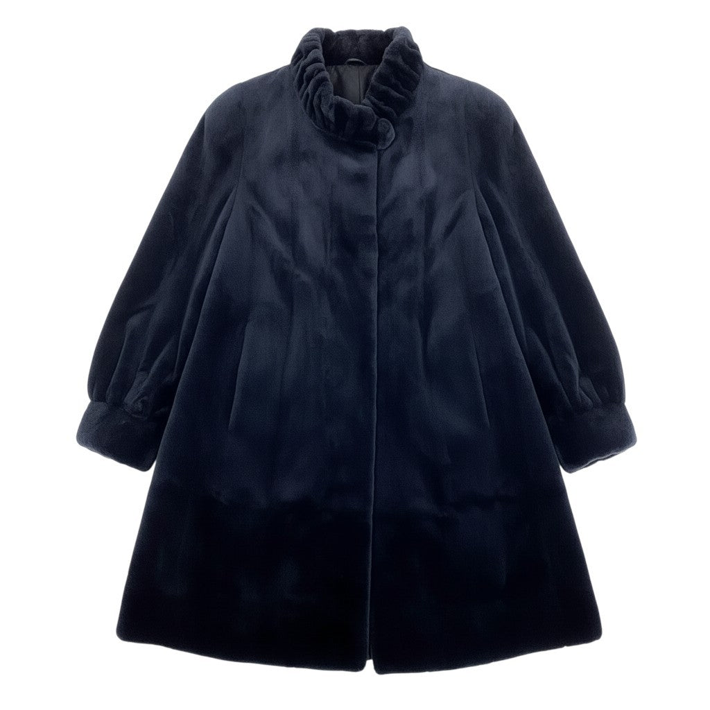 70b16 SAGA MINK サガミンク 染め シェアードミンクファー ロングコート サイズF ダークネイビー 最高級本毛皮 Mink Fur Coatt18r