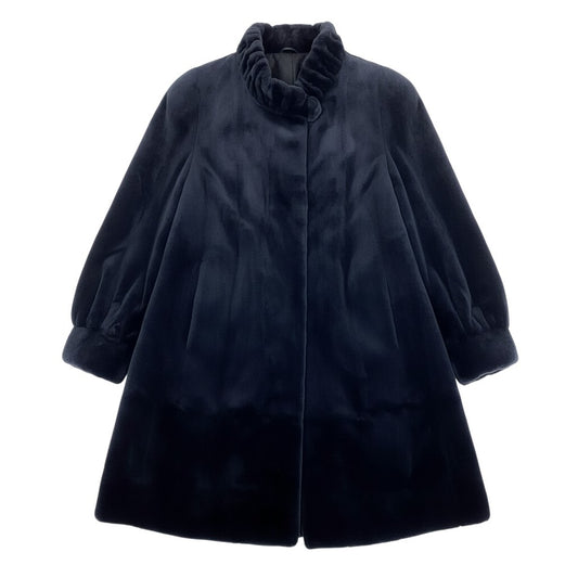 70b16 SAGA MINK サガミンク 染め シェアードミンクファー ロングコート サイズF ダークネイビー 最高級本毛皮 Mink Fur Coatt18r