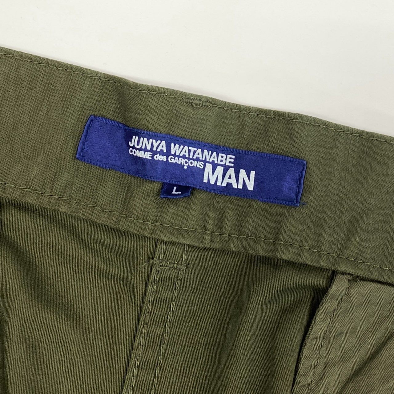31i8 JUNYA WATANABE COMME des GARCONS MAN ジュンヤワタナベ コムデギャルソン 日本製 カーゴパンツ ボトムス ミリタリー WT-P015 Lサイズ カーキ オリーブ コットン メンズk02i